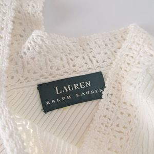 Vintage Ralph Lauren Knitted Collard Sweater V-Neck XS/Sm 100% Cotton